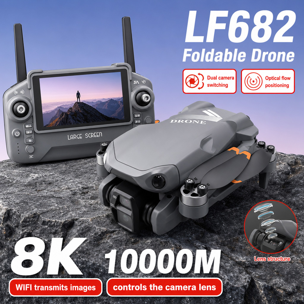 Drone Cinematic - Luftbild-Drohne LF682 mit 8K HD Dual-Kameras,