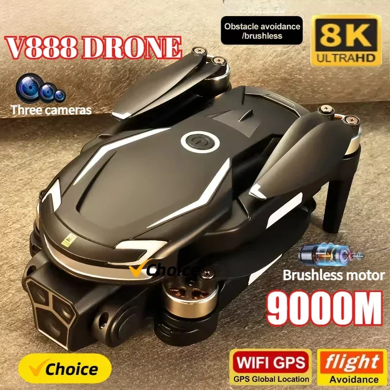 Drone Photogrammetry - Neue V888 Drohne 8K GPS Dreifach-Kamera